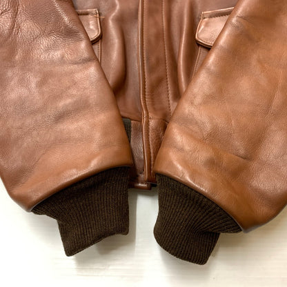 【中古品】【メンズ】 VANSON バンソン A-2 FLIGHT JACKET 6158 フライトジャケット ライトアウター レザージャケット ミリタリー 145-260531-ko-06-tei サイズ：36 カラー：ブラウン 万代Net店