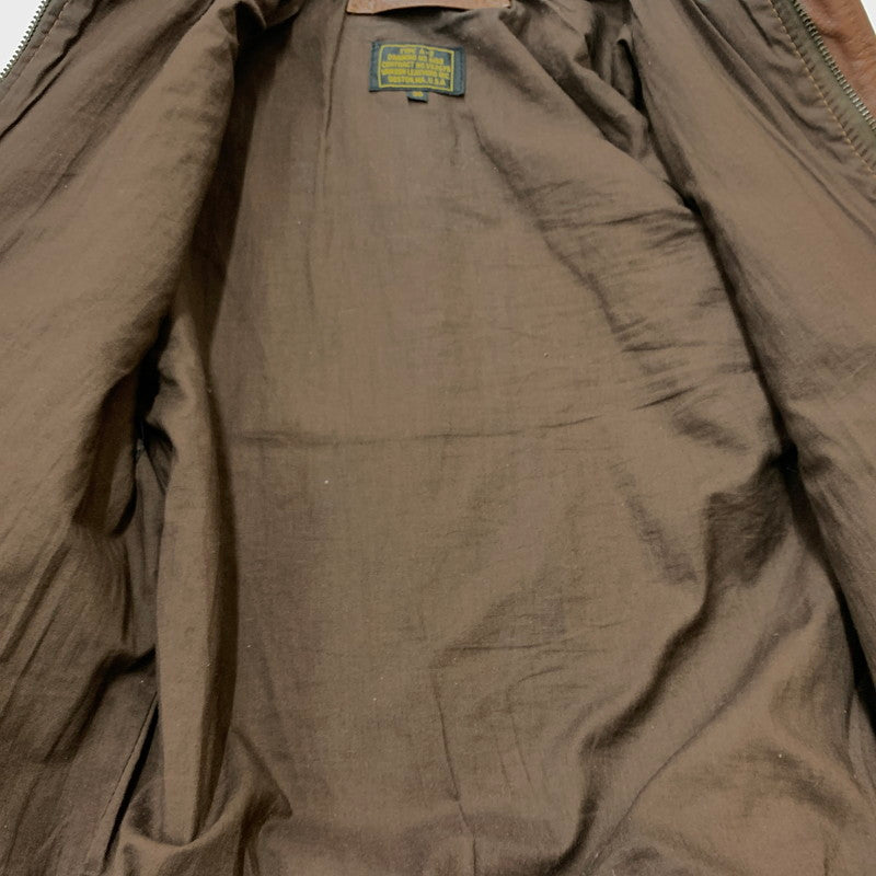 【中古品】【メンズ】 VANSON バンソン A-2 FLIGHT JACKET 6158 フライトジャケット ライトアウター レザージャケット ミリタリー 145-260531-ko-06-tei サイズ：36 カラー：ブラウン 万代Net店