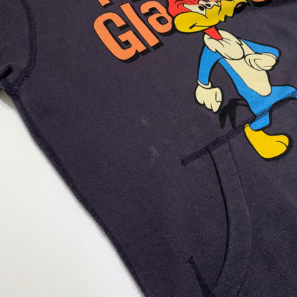 【中古品】【メンズ】 HYSTERIC GLAMOUR ヒステリックグラマー WOODPECKER PRINT HOODIE 0243CF15 ウッドペッカー プリント フーディ 長袖 トップス プルオーバーパーカー 140-260615-yo-10-tei サイズ：M カラー：ネイビー 万代Net店