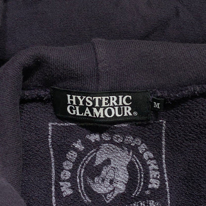【中古品】【メンズ】 HYSTERIC GLAMOUR ヒステリックグラマー WOODPECKER PRINT HOODIE 0243CF15 ウッドペッカー プリント フーディ 長袖 トップス プルオーバーパーカー 140-260615-yo-10-tei サイズ：M カラー：ネイビー 万代Net店
