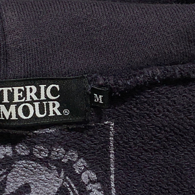 【中古品】【メンズ】 HYSTERIC GLAMOUR ヒステリックグラマー WOODPECKER PRINT HOODIE 0243CF15 ウッドペッカー プリント フーディ 長袖 トップス プルオーバーパーカー 140-260615-yo-10-tei サイズ：M カラー：ネイビー 万代Net店