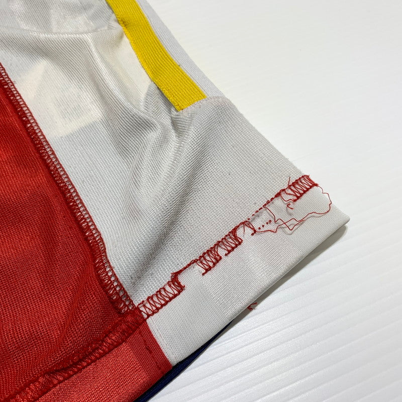 【現状渡し品】【メンズ】 COMME des Garcons コムデギャルソン DOCKING SOCCER TEE W12801 ドッキング サッカー Tシャツ 半袖 トップス 140-260531-ko-20-tei サイズ：M カラー：レッド 万代Net店