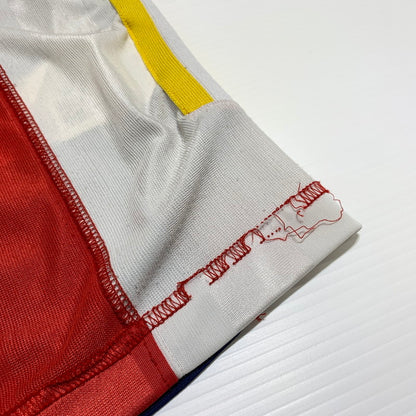 【現状渡し品】【メンズ】 COMME des Garcons コムデギャルソン DOCKING SOCCER TEE W12801 ドッキング サッカー Tシャツ 半袖 トップス 140-260531-ko-20-tei サイズ：M カラー：レッド 万代Net店