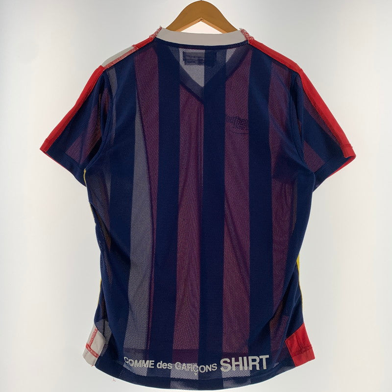 【現状渡し品】【メンズ】 COMME des Garcons コムデギャルソン DOCKING SOCCER TEE W12801 ドッキング サッカー Tシャツ 半袖 トップス 140-260531-ko-20-tei サイズ：M カラー：レッド 万代Net店
