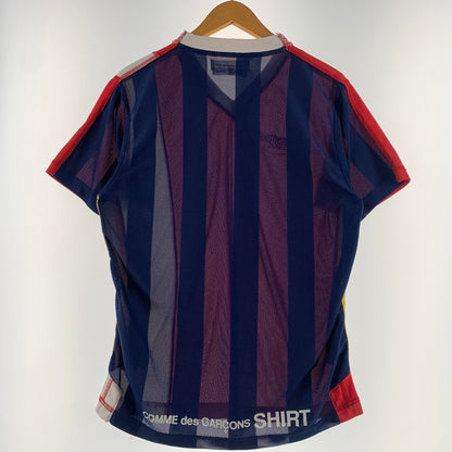 【現状渡し品】【メンズ】 COMME des Garcons コムデギャルソン DOCKING SOCCER TEE W12801 ドッキング サッカー Tシャツ 半袖 トップス 140-260531-ko-20-tei サイズ：M カラー：レッド 万代Net店