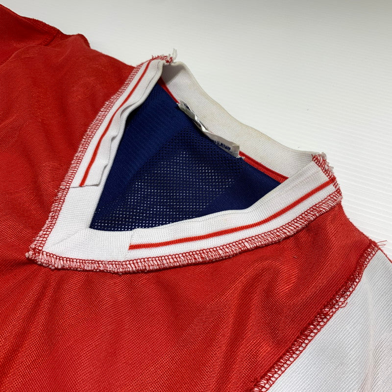【現状渡し品】【メンズ】 COMME des Garcons コムデギャルソン DOCKING SOCCER TEE W12801 ドッキング サッカー Tシャツ 半袖 トップス 140-260531-ko-20-tei サイズ：M カラー：レッド 万代Net店