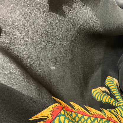 【中古品】【メンズ】 AVANTI アバンティ DRAGON SILK SHIRT ドラゴン シルクシャツ 半袖 トップス ボタンダウン 145-260626-ko-13-tei サイズ：XS カラー：ブラック 万代Net店
