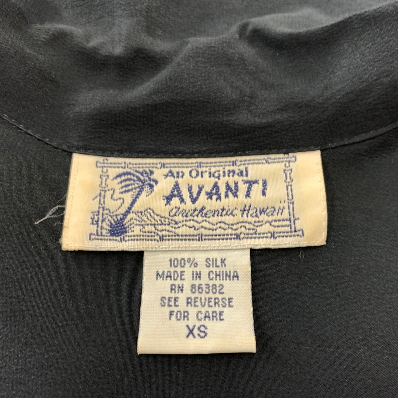 【中古品】【メンズ】 AVANTI アバンティ DRAGON SILK SHIRT ドラゴン シルクシャツ 半袖 トップス ボタンダウン 145-260626-ko-13-tei サイズ：XS カラー：ブラック 万代Net店