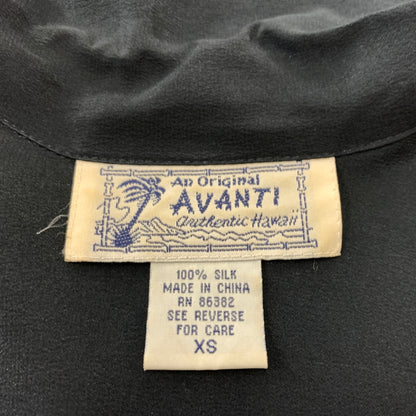【中古品】【メンズ】 AVANTI アバンティ DRAGON SILK SHIRT ドラゴン シルクシャツ 半袖 トップス ボタンダウン 145-260626-ko-13-tei サイズ：XS カラー：ブラック 万代Net店