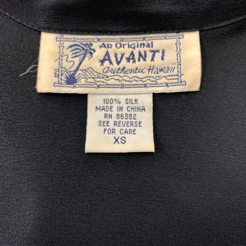 【中古品】【メンズ】 AVANTI アバンティ DRAGON SILK SHIRT ドラゴン シルクシャツ 半袖 トップス ボタンダウン 145-260626-ko-13-tei サイズ：XS カラー：ブラック 万代Net店