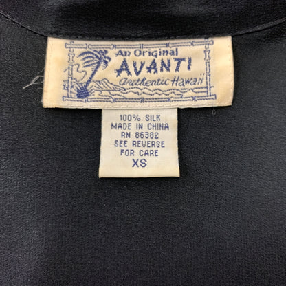 【中古品】【メンズ】 AVANTI アバンティ DRAGON SILK SHIRT ドラゴン シルクシャツ 半袖 トップス ボタンダウン 145-260626-ko-13-tei サイズ：XS カラー：ブラック 万代Net店