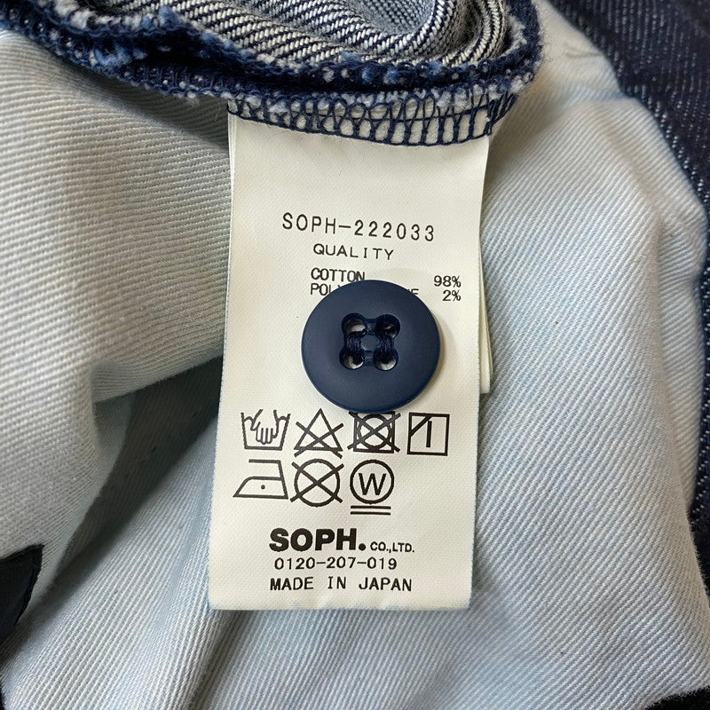 【中古品】【メンズ】 SOPHNET. ソフネット 2TUCK WIDE PANTS SOPH-222033 2タック ワイドパンツ ボトムス 153-260530-yo-04-tei サイズ：L カラー：インディゴ 万代Net店
