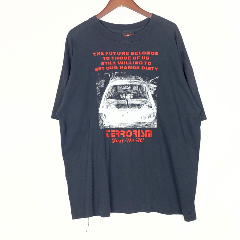 【中古品】【メンズ】 TOXICLOTHES トキシクローズ 90's TERRORISM JUST DO IT TEE 90年代 テロリズム ジャスト イット Tシャツ 半袖 トップス 145-260829-sa-06-tei サイズ：不明 カラー：ブラック 万代Net店