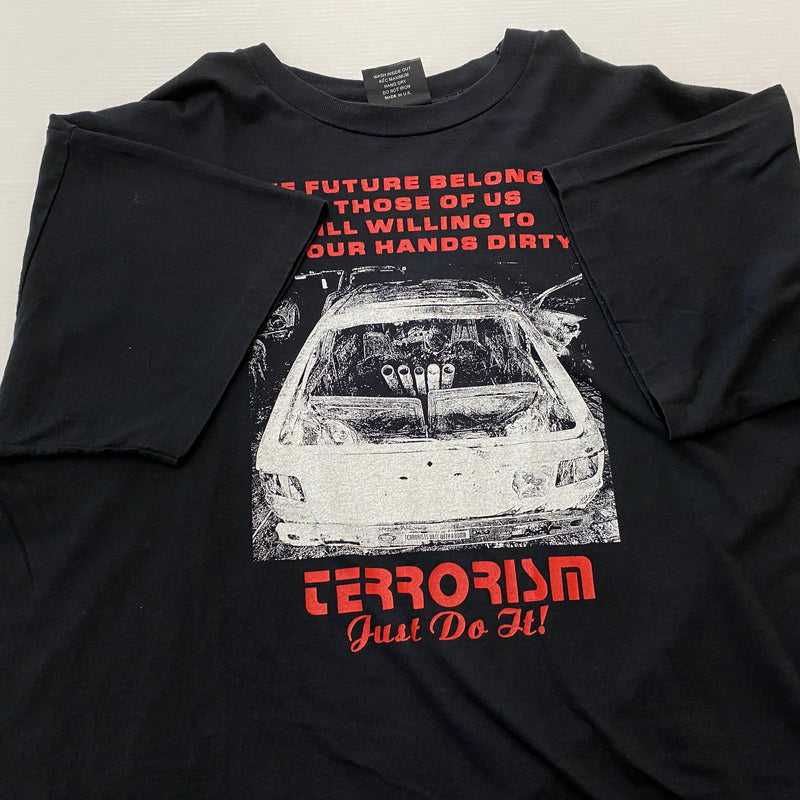 【中古品】【メンズ】 TOXICLOTHES トキシクローズ 90's TERRORISM JUST DO IT TEE 90年代 テロリズム ジャスト イット Tシャツ 半袖 トップス 145-260829-sa-06-tei サイズ：不明 カラー：ブラック 万代Net店