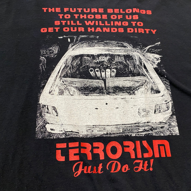 【中古品】【メンズ】 TOXICLOTHES トキシクローズ 90's TERRORISM JUST DO IT TEE 90年代 テロリズム ジャスト イット Tシャツ 半袖 トップス 145-260829-sa-06-tei サイズ：不明 カラー：ブラック 万代Net店