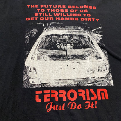 【中古品】【メンズ】 TOXICLOTHES トキシクローズ 90's TERRORISM JUST DO IT TEE 90年代 テロリズム ジャスト イット Tシャツ 半袖 トップス 145-260829-sa-06-tei サイズ：不明 カラー：ブラック 万代Net店