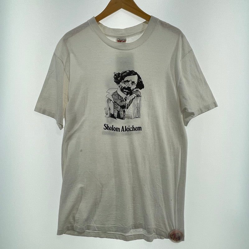 【中古品】【メンズ】 HANES 70'S-80'S ショーレム・アレイヘム プリント T ヴィンテージ 145-260818-nm-72-tei サイズ：L カラー：ホワイト 万代Net店