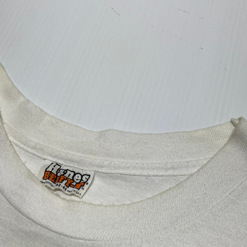 【中古品】【メンズ】 HANES 70'S-80'S ショーレム・アレイヘム プリント T ヴィンテージ 145-260818-nm-72-tei サイズ：L カラー：ホワイト 万代Net店
