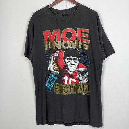 【現状渡し品】【メンズ】 CHANGES チェンジス 90's FOOTBALL MOE KNOWS TEE 90年代 フットボール モエ ノウズ Tシャツ 半袖 トップス 145-260804-sa-12-tei サイズ：L カラー：ブラック系 万代Net店