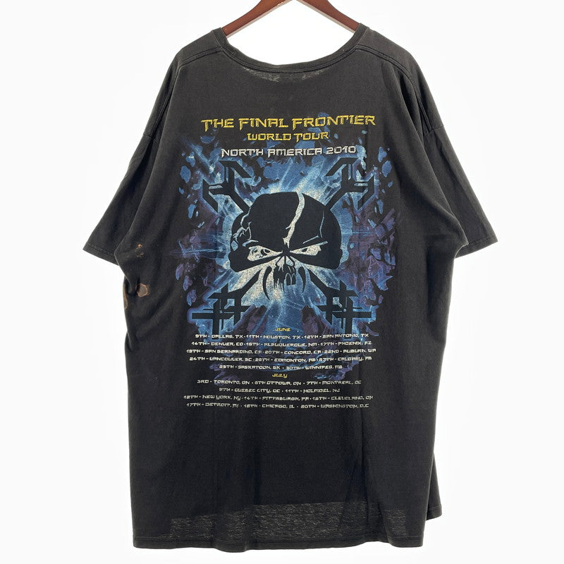 【現状渡し品】【メンズ】 HANES IRON MADEN ヘインズ アイアン メイデン THE FINAL WORLD TOUR 2010 TEE ザ ファイナル フロンティア ワールド ツアー 半袖 トップス 145-260805-sa-05-tei サイズ：2XL カラー：ブラック 万代Net店