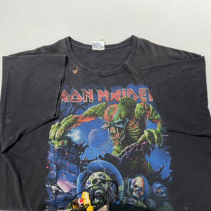 【現状渡し品】【メンズ】 HANES IRON MADEN ヘインズ アイアン メイデン THE FINAL WORLD TOUR 2010 TEE ザ ファイナル フロンティア ワールド ツアー 半袖 トップス 145-260805-sa-05-tei サイズ：2XL カラー：ブラック 万代Net店