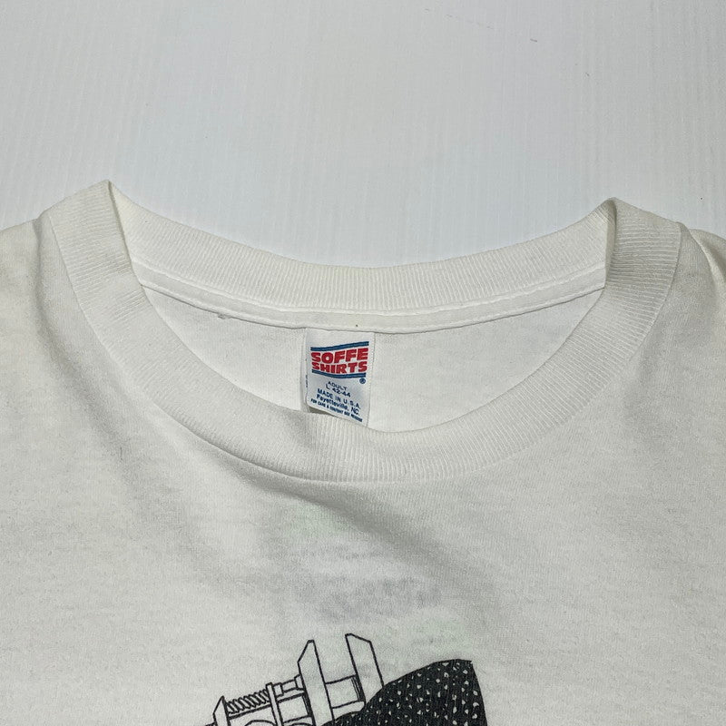 【中古品】【メンズ】 90'S Largely Literary アガサクリスティ 風刺画イラスト プリント T SOFFE SHIRTS ヴィンテージ 145-260818-nm-73-tei サイズ：L カラー：ホワイト 万代Net店