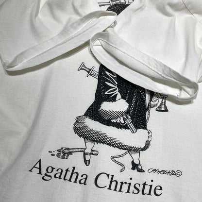 【中古品】【メンズ】 90'S Largely Literary アガサクリスティ 風刺画イラスト プリント T SOFFE SHIRTS ヴィンテージ 145-260818-nm-73-tei サイズ：L カラー：ホワイト 万代Net店