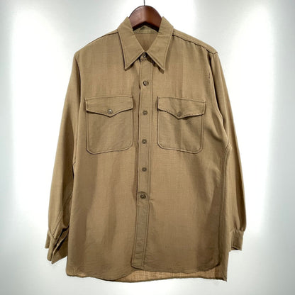 【中古品】【メンズ】 U.S AIR FORCE 50'S TROPICAL LS SHIRT ヴィンテージ ミリタリー 145-260818-nm-81-tei サイズ：16-33 カラー：ベージュ系 万代Net店