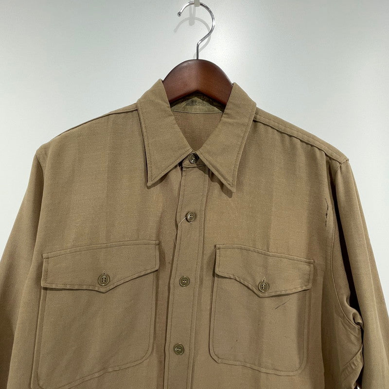【中古品】【メンズ】 U.S AIR FORCE 50'S TROPICAL LS SHIRT ヴィンテージ ミリタリー 145-260818-nm-81-tei サイズ：16-33 カラー：ベージュ系 万代Net店