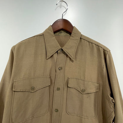 【中古品】【メンズ】 U.S AIR FORCE 50'S TROPICAL LS SHIRT ヴィンテージ ミリタリー 145-260818-nm-81-tei サイズ：16-33 カラー：ベージュ系 万代Net店