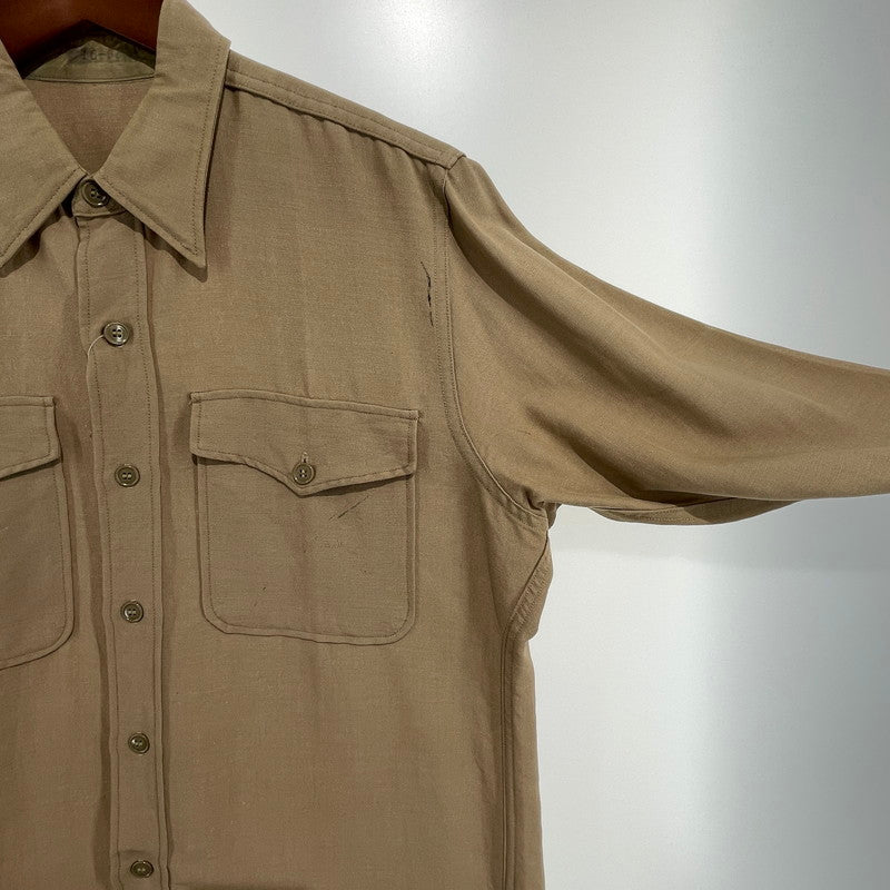 【中古品】【メンズ】 U.S AIR FORCE 50'S TROPICAL LS SHIRT ヴィンテージ ミリタリー 145-260818-nm-81-tei サイズ：16-33 カラー：ベージュ系 万代Net店