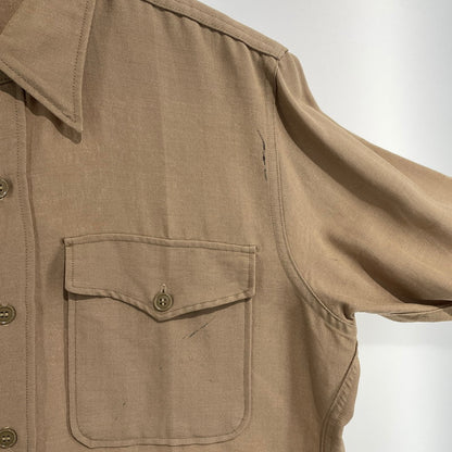 【中古品】【メンズ】 U.S AIR FORCE 50'S TROPICAL LS SHIRT ヴィンテージ ミリタリー 145-260818-nm-81-tei サイズ：16-33 カラー：ベージュ系 万代Net店