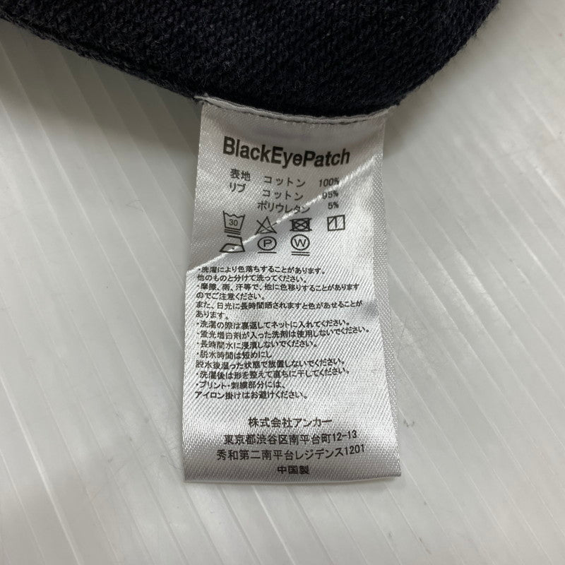 【中古品】【メンズ】 BlackEyePatch ブラックアイパッチ HANDLE WITH CARE PIGMENT DYED SWEAT ケア ピグメント ダイド スウェット トップス トレーナー 取扱注意 142-260602-ko-08-tei サイズ：M カラー：ブラック 万代Net店