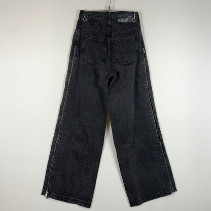 【中古品】【レディース】 adidas アディダス ADILENIUM SEASON3 ZIP WASHED DENIM JX9211 ジップ ウォッシュド デニムパンツ ボトムス ジーンズ 168-260602-ko-14-tei サイズ：26 カラー：ブラック 万代Net店