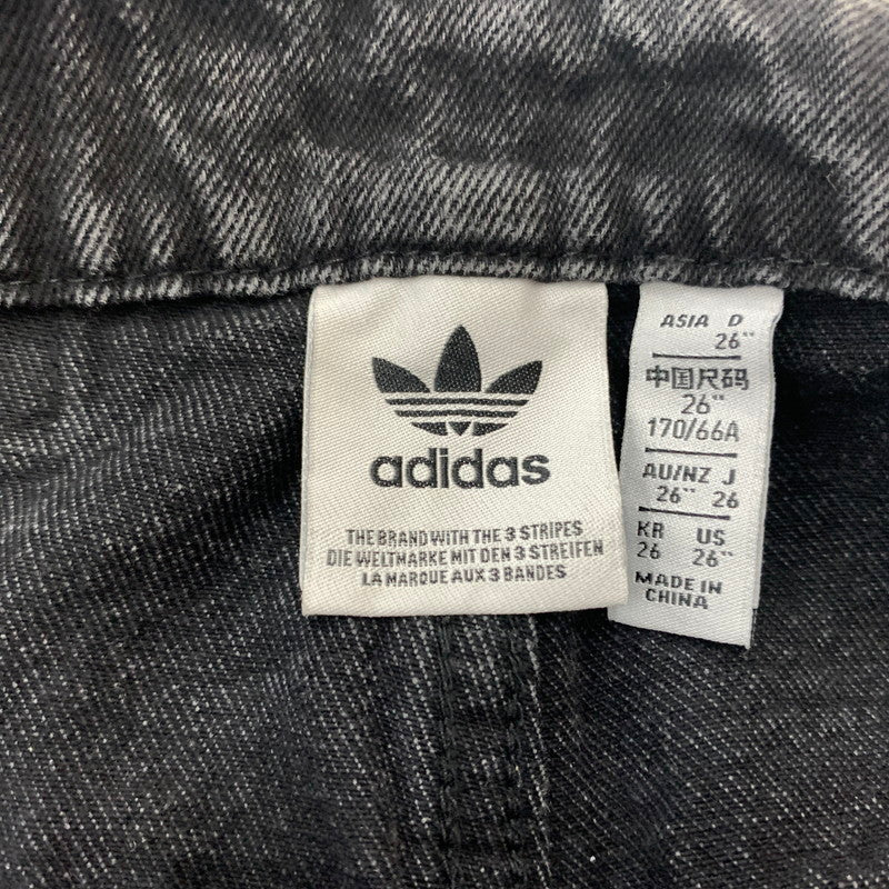 【中古品】【レディース】 adidas アディダス ADILENIUM SEASON3 ZIP WASHED DENIM JX9211 ジップ ウォッシュド デニムパンツ ボトムス ジーンズ 168-260602-ko-14-tei サイズ：26 カラー：ブラック 万代Net店