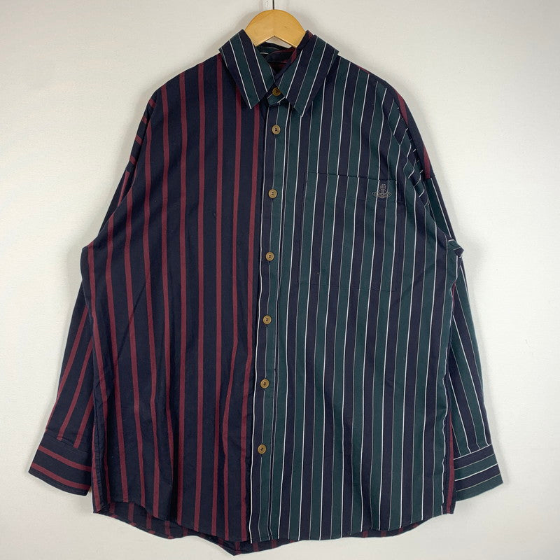 【中古品】【メンズ】 Vivienne Westwood MAN ヴィヴィアンウエストウッドマン STRIPED PETER PAN SHIRT 209045 7258 ストライプ ピーターパンシャツ 長袖 トップス 141-260602-ko-03-tei サイズ：不明 カラー：ストライプ 万代Net店