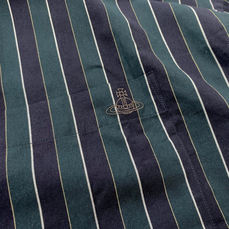 【中古品】【メンズ】 Vivienne Westwood MAN ヴィヴィアンウエストウッドマン STRIPED PETER PAN SHIRT 209045 7258 ストライプ ピーターパンシャツ 長袖 トップス 141-260602-ko-03-tei サイズ：不明 カラー：ストライプ 万代Net店
