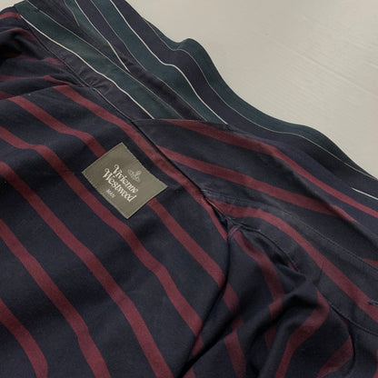 【中古品】【メンズ】 Vivienne Westwood MAN ヴィヴィアンウエストウッドマン STRIPED PETER PAN SHIRT 209045 7258 ストライプ ピーターパンシャツ 長袖 トップス 141-260602-ko-03-tei サイズ：不明 カラー：ストライプ 万代Net店