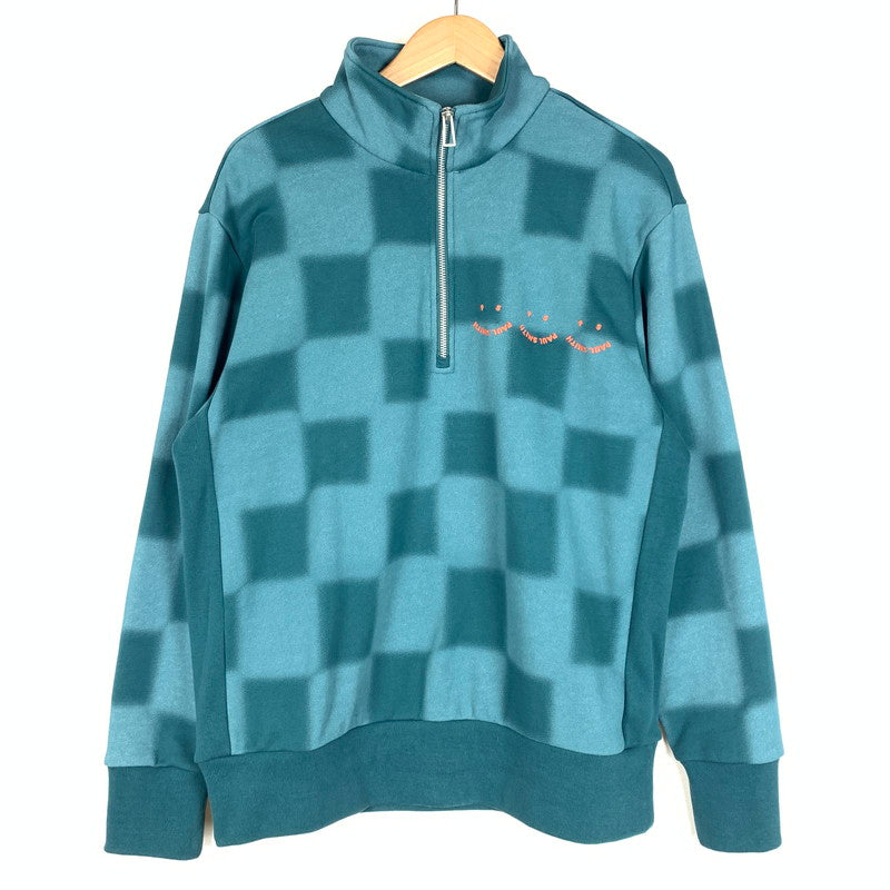 【中古品】【メンズ】 PS Paul Smith ピーエスポールスミス BLOCK CHECK HALF ZIP SWEATSHIRT 222503 EC304X ブロックチェック ハーフジップスウェット トップス プルオーバー 141-260602-ko-07-tei サイズ：M カラー：グリーン 万代Net店