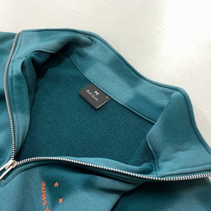 【中古品】【メンズ】 PS Paul Smith ピーエスポールスミス BLOCK CHECK HALF ZIP SWEATSHIRT 222503 EC304X ブロックチェック ハーフジップスウェット トップス プルオーバー 141-260602-ko-07-tei サイズ：M カラー：グリーン 万代Net店