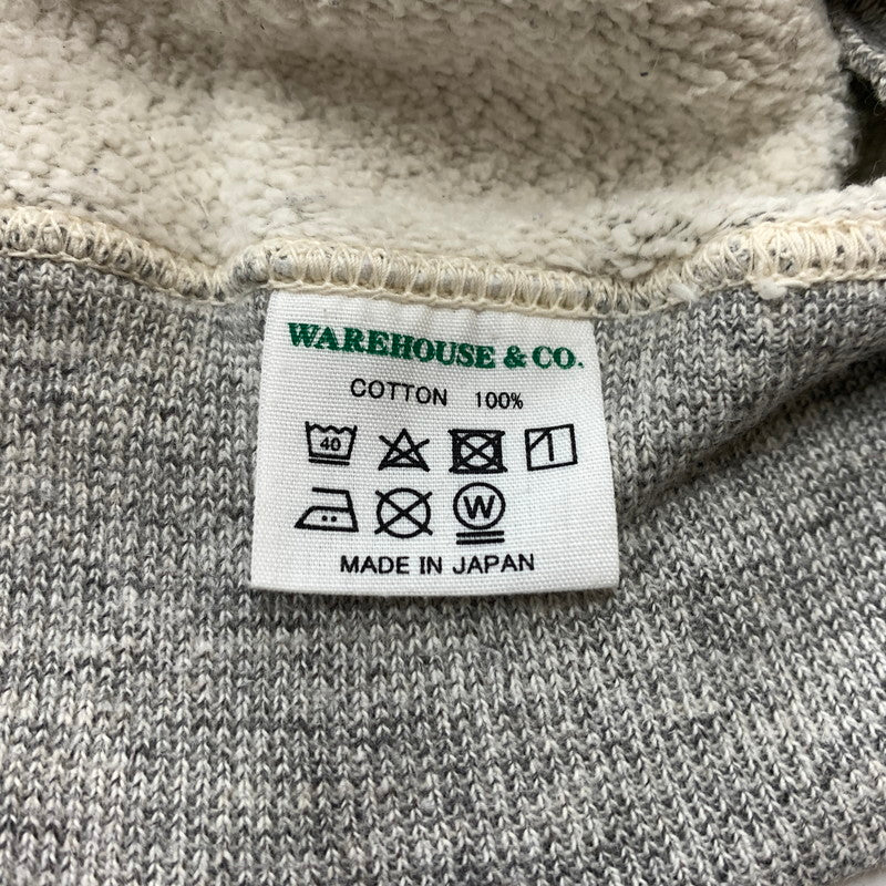 【現状渡し品】【メンズ】 WAREHOUSE ウエアハウスCHIN SNAP HOODIE チンスナップ フーディ トップス プルオーバーパーカー 145-260602-ko-05-tei サイズ：40 カラー：グレー 万代Net店