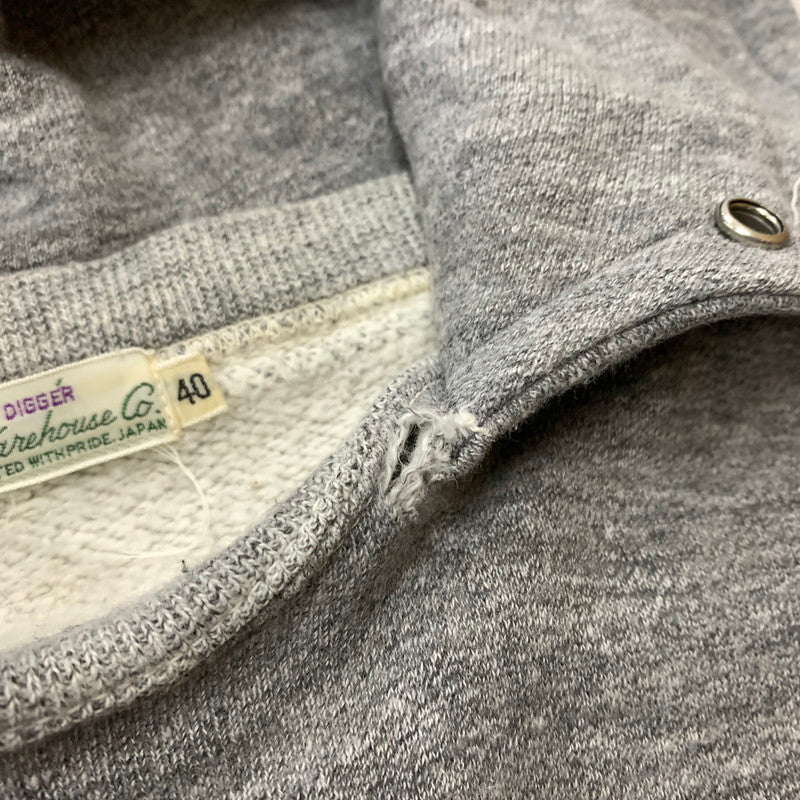 【現状渡し品】【メンズ】 WAREHOUSE ウエアハウスCHIN SNAP HOODIE チンスナップ フーディ トップス プルオーバーパーカー 145-260602-ko-05-tei サイズ：40 カラー：グレー 万代Net店