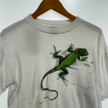 【中古品】【メンズ】 HANES 90S イグアナ プリント ナチュラルワンダーズ ヴィンテージアニマル Tシャツ 145-260818-nm-71-tei サイズ：M カラー：ホワイト 万代Net店