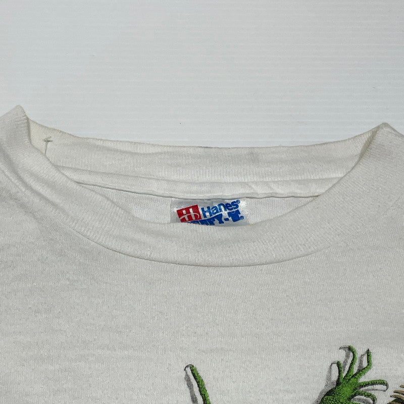 【中古品】【メンズ】 HANES 90S イグアナ プリント ナチュラルワンダーズ ヴィンテージアニマル Tシャツ 145-260818-nm-71-tei サイズ：M カラー：ホワイト 万代Net店
