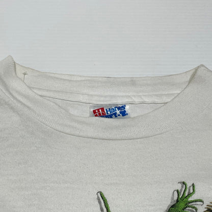 【中古品】【メンズ】 HANES 90S イグアナ プリント ナチュラルワンダーズ ヴィンテージアニマル Tシャツ 145-260818-nm-71-tei サイズ：M カラー：ホワイト 万代Net店