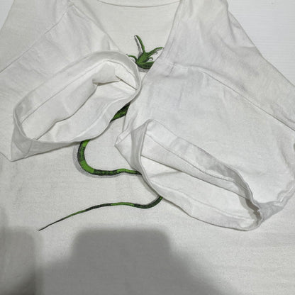 【中古品】【メンズ】 HANES 90S イグアナ プリント ナチュラルワンダーズ ヴィンテージアニマル Tシャツ 145-260818-nm-71-tei サイズ：M カラー：ホワイト 万代Net店