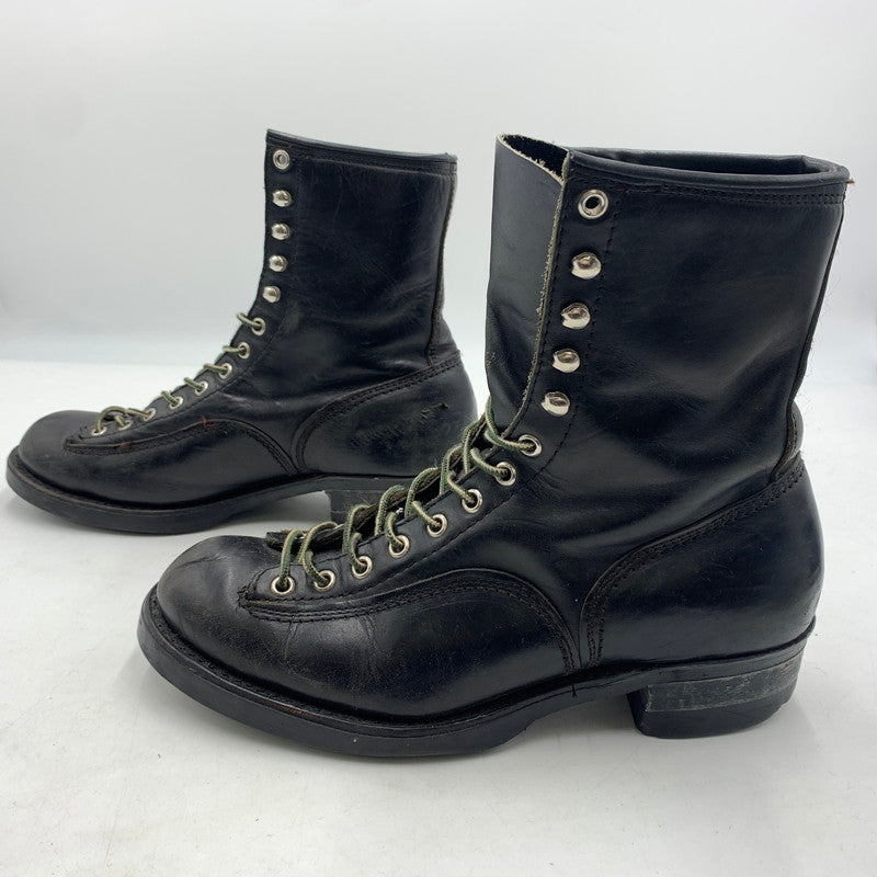 【現状渡し品】【メンズ】 UNKNOWN LACE UP BOOTS VINTAGE レースアップブーツ 靴 ロングブーツ ヴィンテージ 164-260606-ko-07-tei サイズ：8H カラー：ブラック 万代Net店