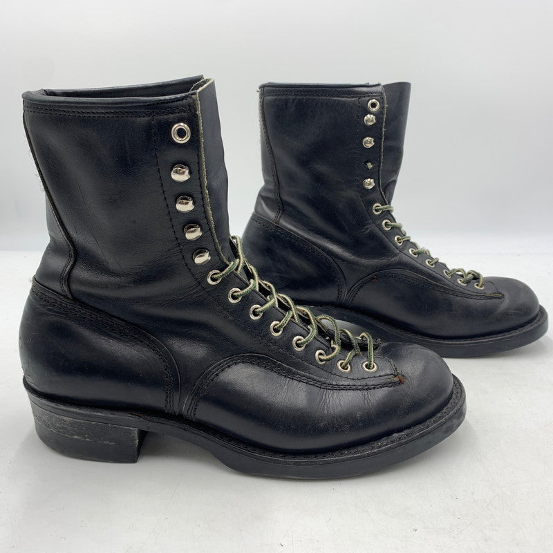 【現状渡し品】【メンズ】 UNKNOWN LACE UP BOOTS VINTAGE レースアップブーツ 靴 ロングブーツ ヴィンテージ 164-260606-ko-07-tei サイズ：8H カラー：ブラック 万代Net店