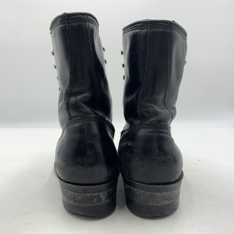【現状渡し品】【メンズ】 UNKNOWN LACE UP BOOTS VINTAGE レースアップブーツ 靴 ロングブーツ ヴィンテージ 164-260606-ko-07-tei サイズ：8H カラー：ブラック 万代Net店