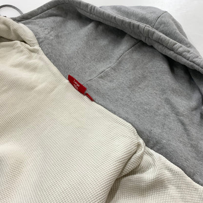 【現状渡し品】【メンズ】 Supreme シュプリーム ARC LOGO THERMAL ZIP UP SWEATSHIRT ロゴ サーマルジップアップ スウェットシャツ トップス フルジップパーカー 149-260602-ko-16-tei サイズ：L カラー：グレー 万代Net店